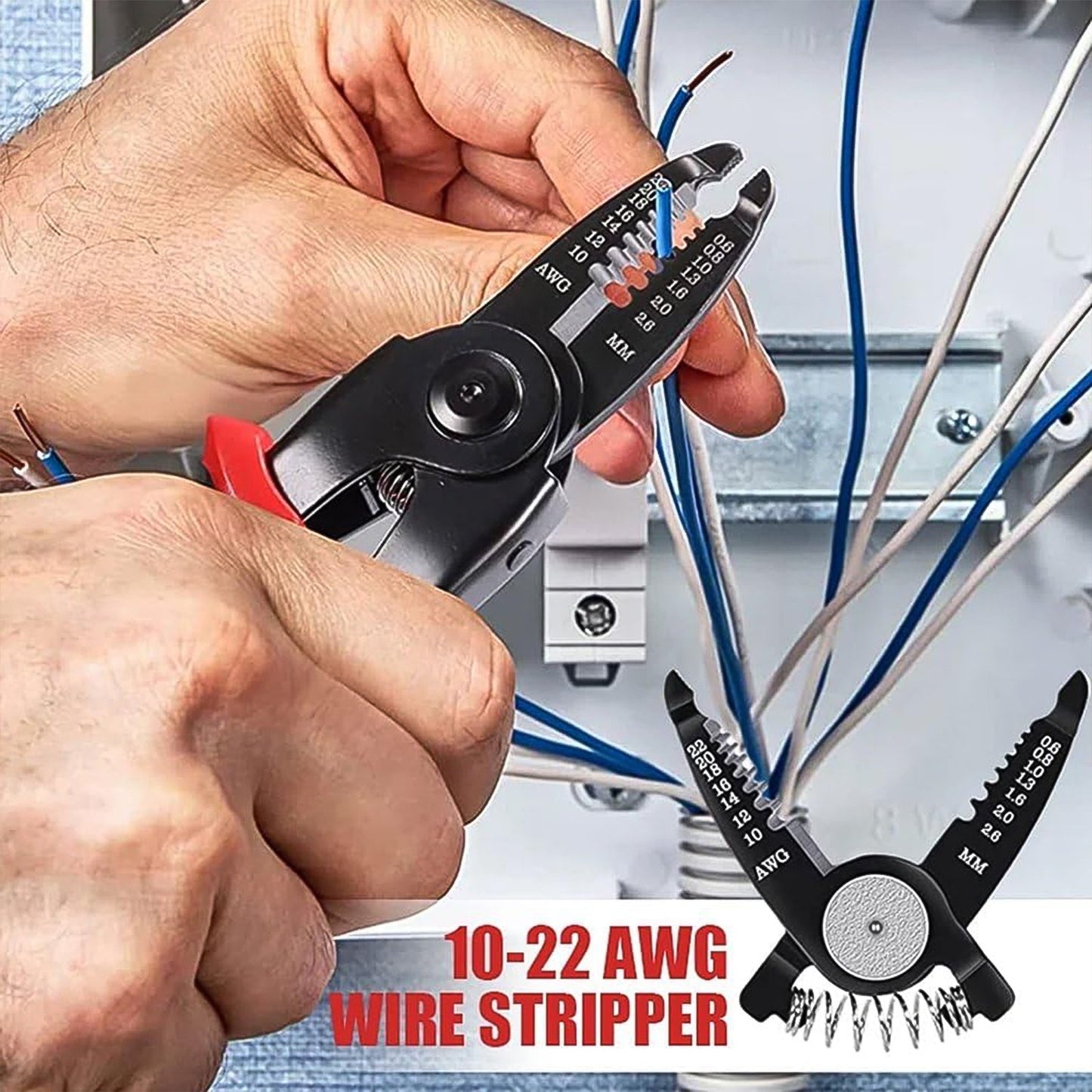 5-in-1 wire stripper pliers set ready for DIY electrical repair tasks