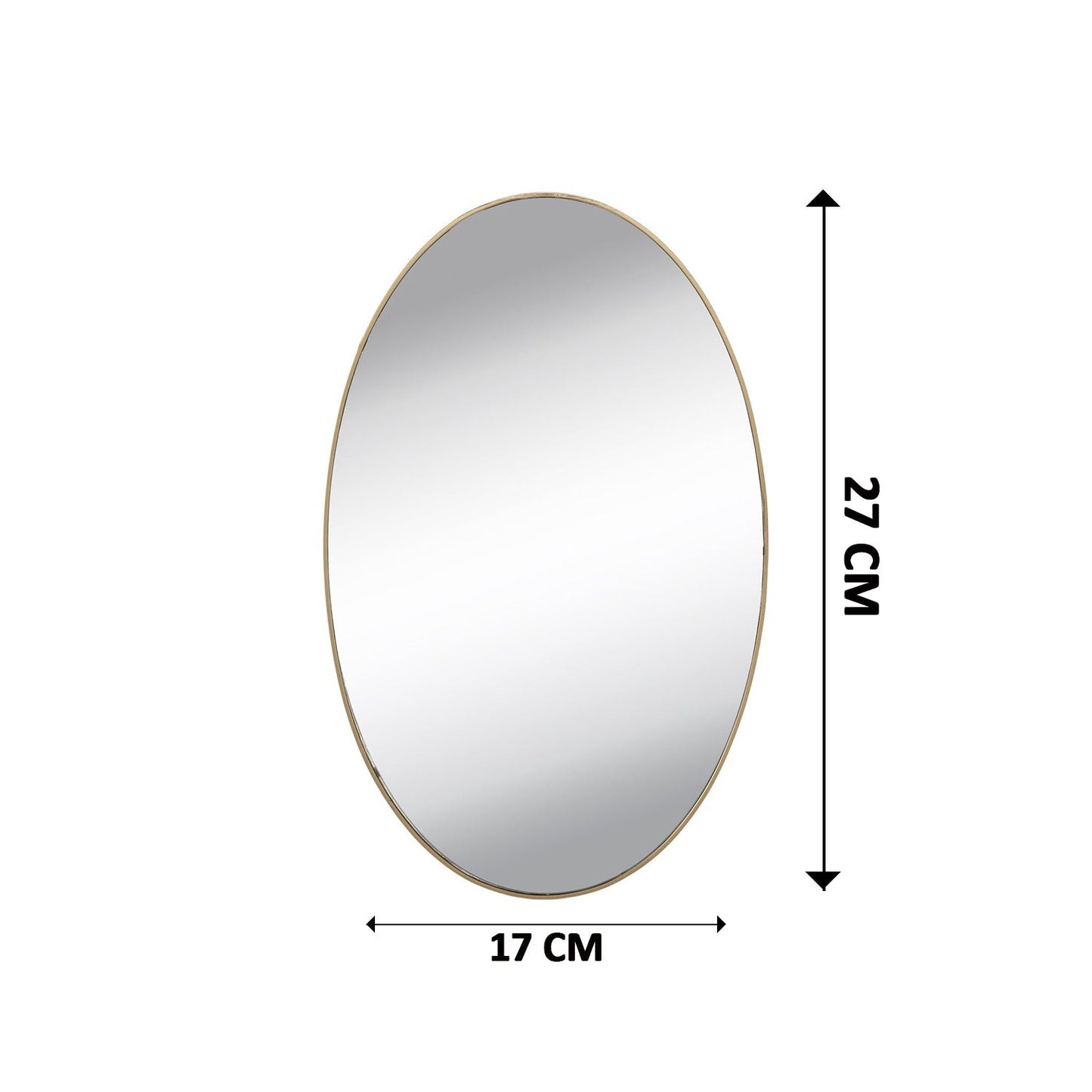 The elegant oval shape of the 3D mirror sticker on a neutral background.