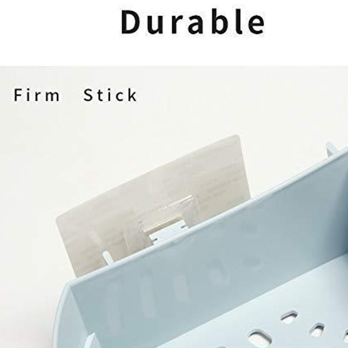 White plastic storage shelf featuring integrated hooks for hanging small items.