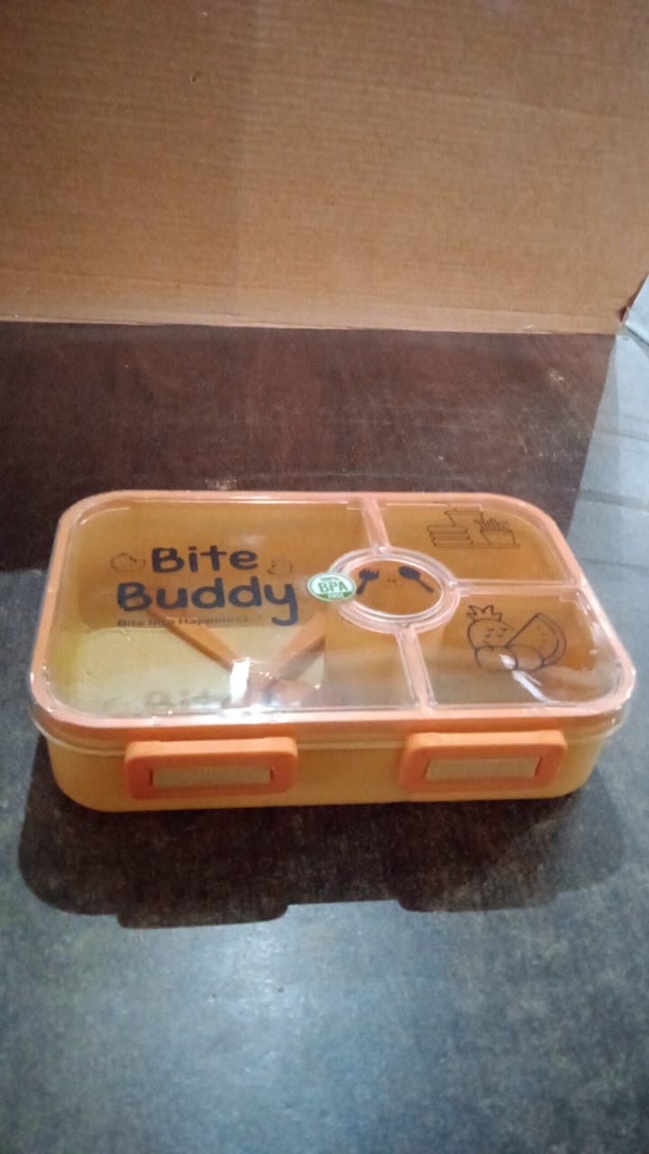 Compact leak-proof lunch box with utensil storage for travel