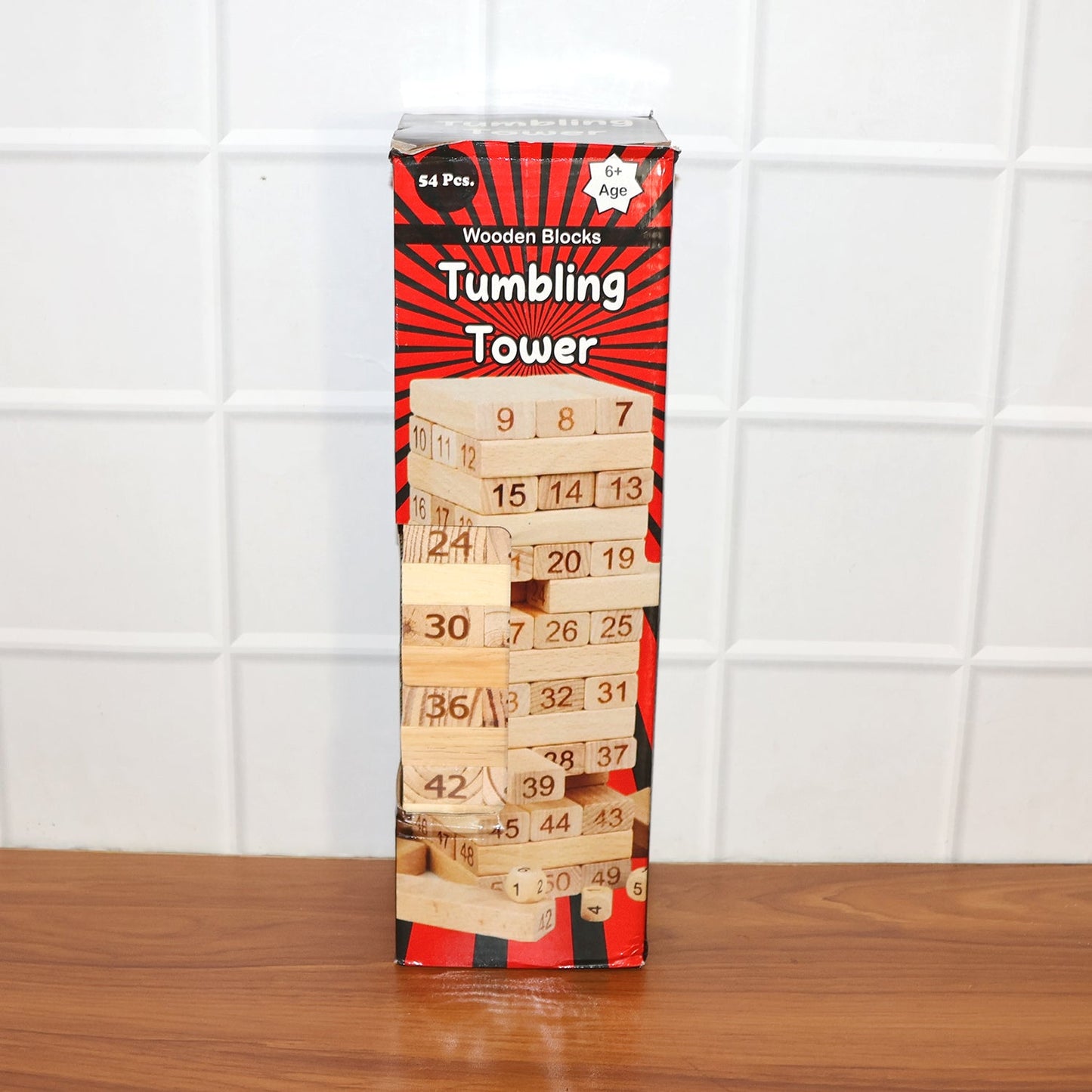 Compact wooden stacking blocks for indoor dexterity game