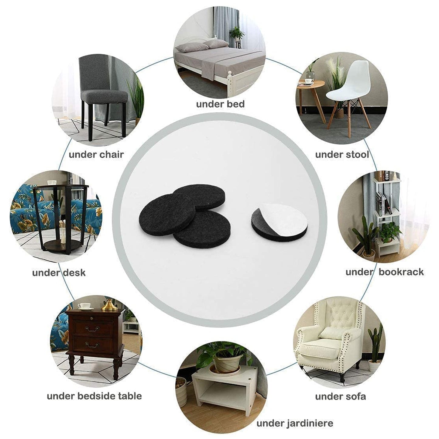 Felt furniture protection pad being cut to a custom shape for versatile use.