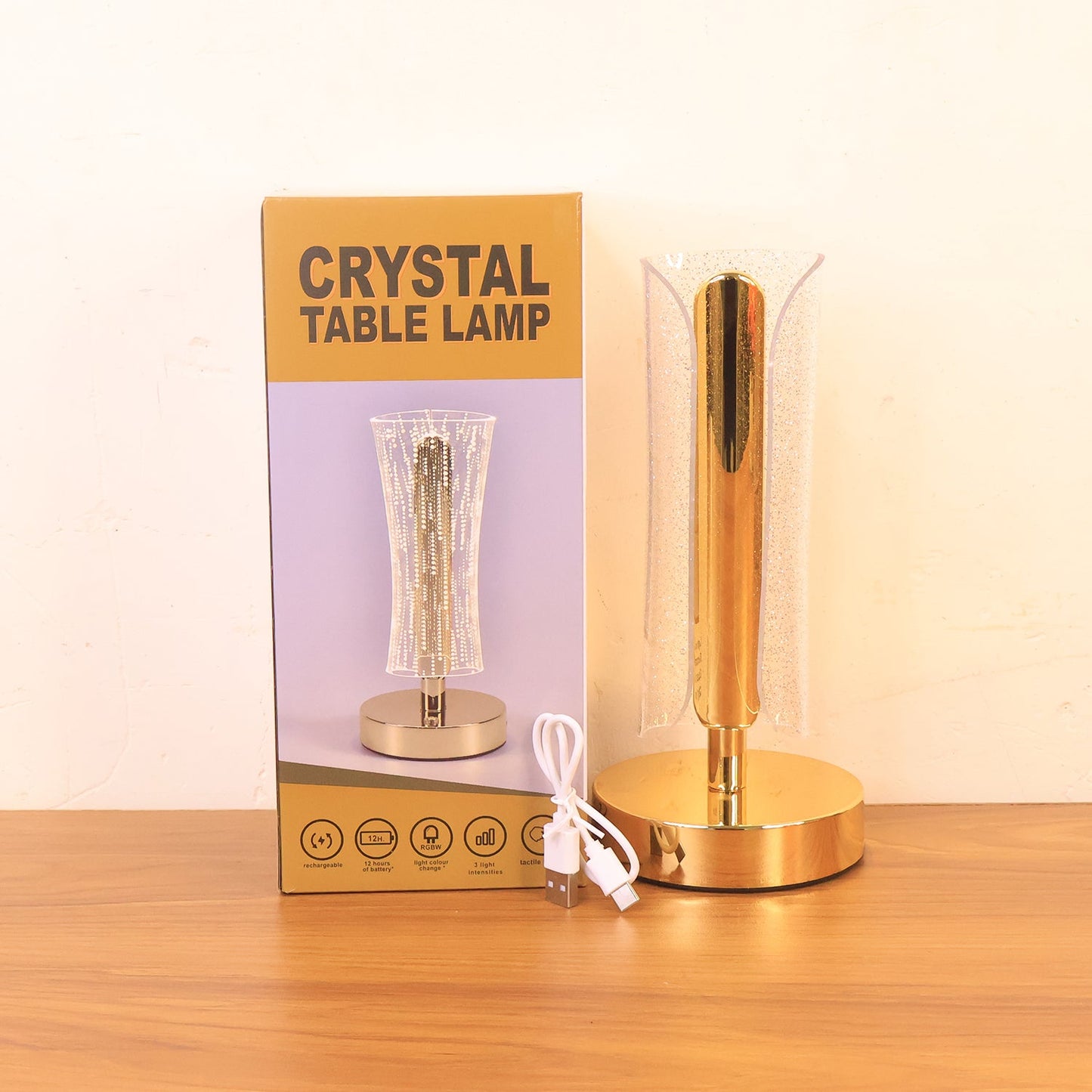 Crystal table lamp perfect for modern office desk lighting
