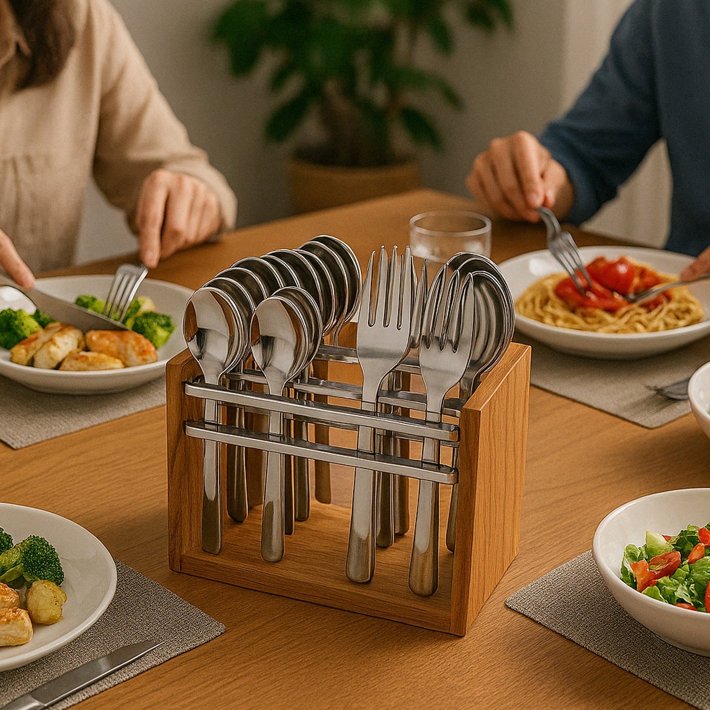Premium stainless steel spoons and forks with polished finish