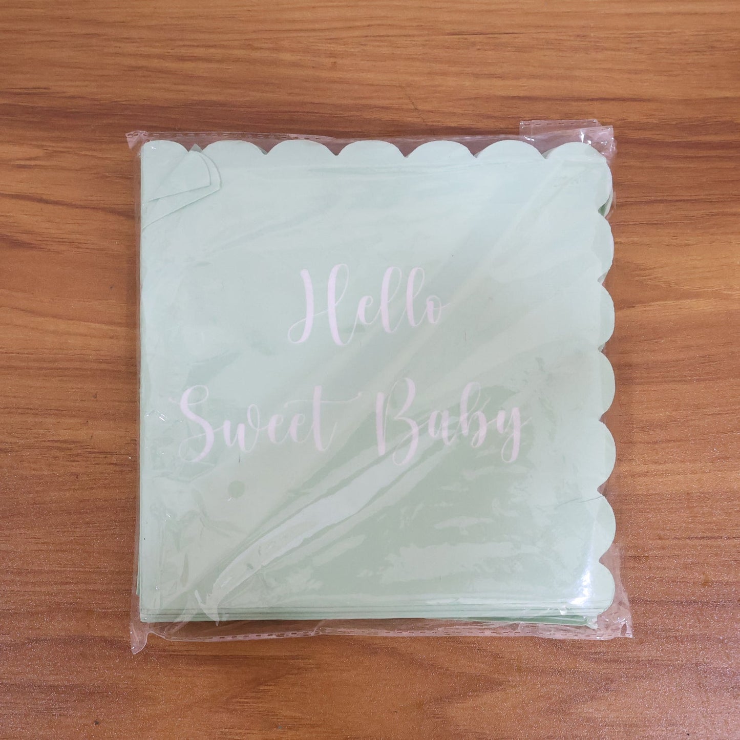 Pack of 24 Hello Sweet Baby paper napkins perfect for snack and dessert tables