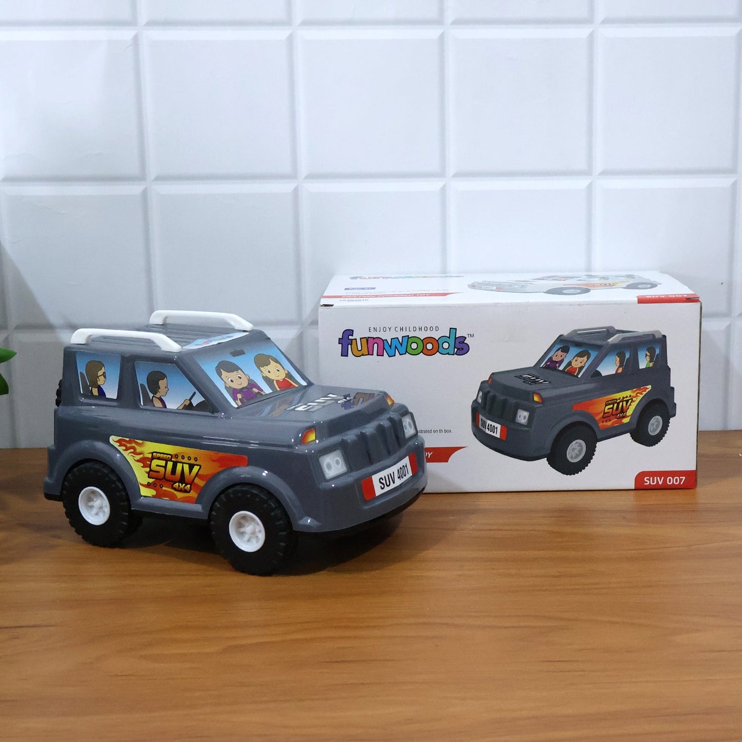 Toddler push toy SUV car with smooth rolling wheels