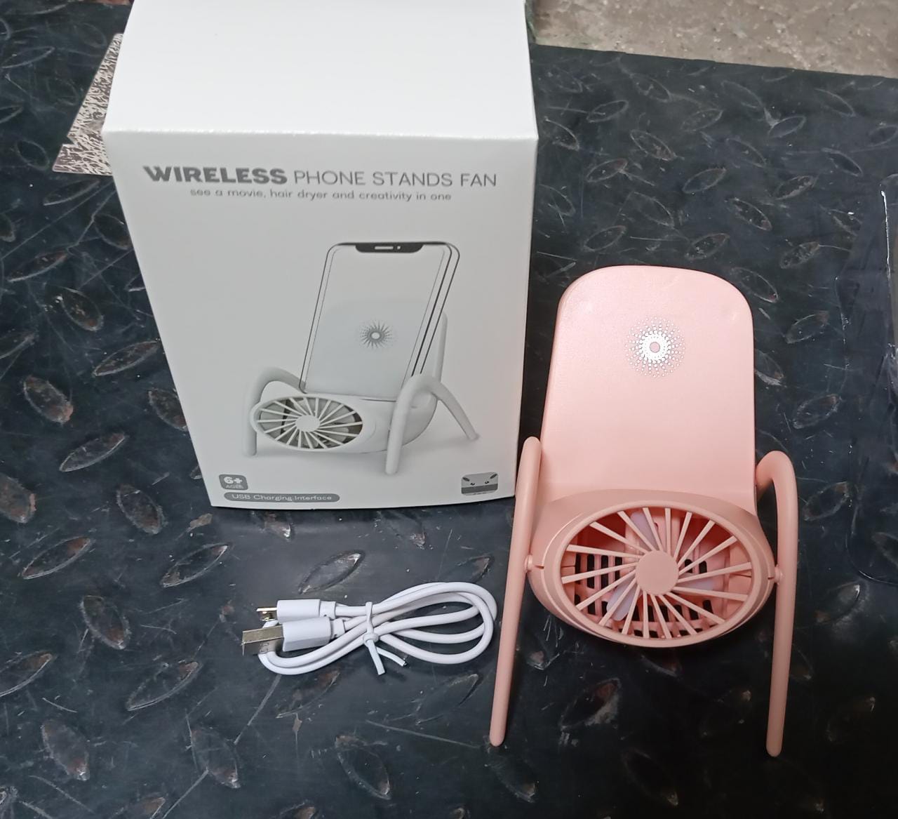 Packaging of the Portable Phone Holder Fan, ready for delivery in India.