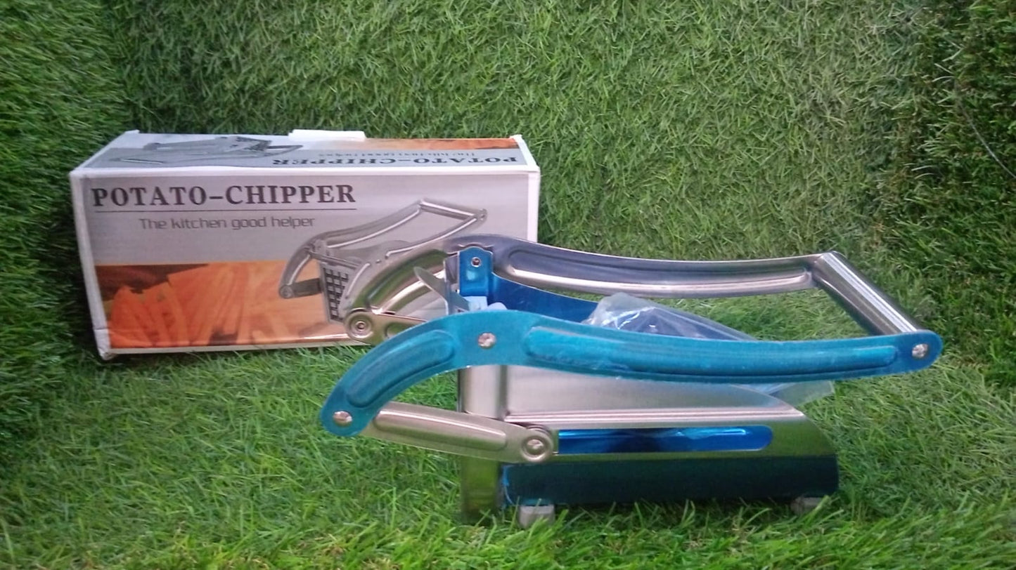 ChefAura French fries cutter demonstrating its stable suction base on a smooth surface.