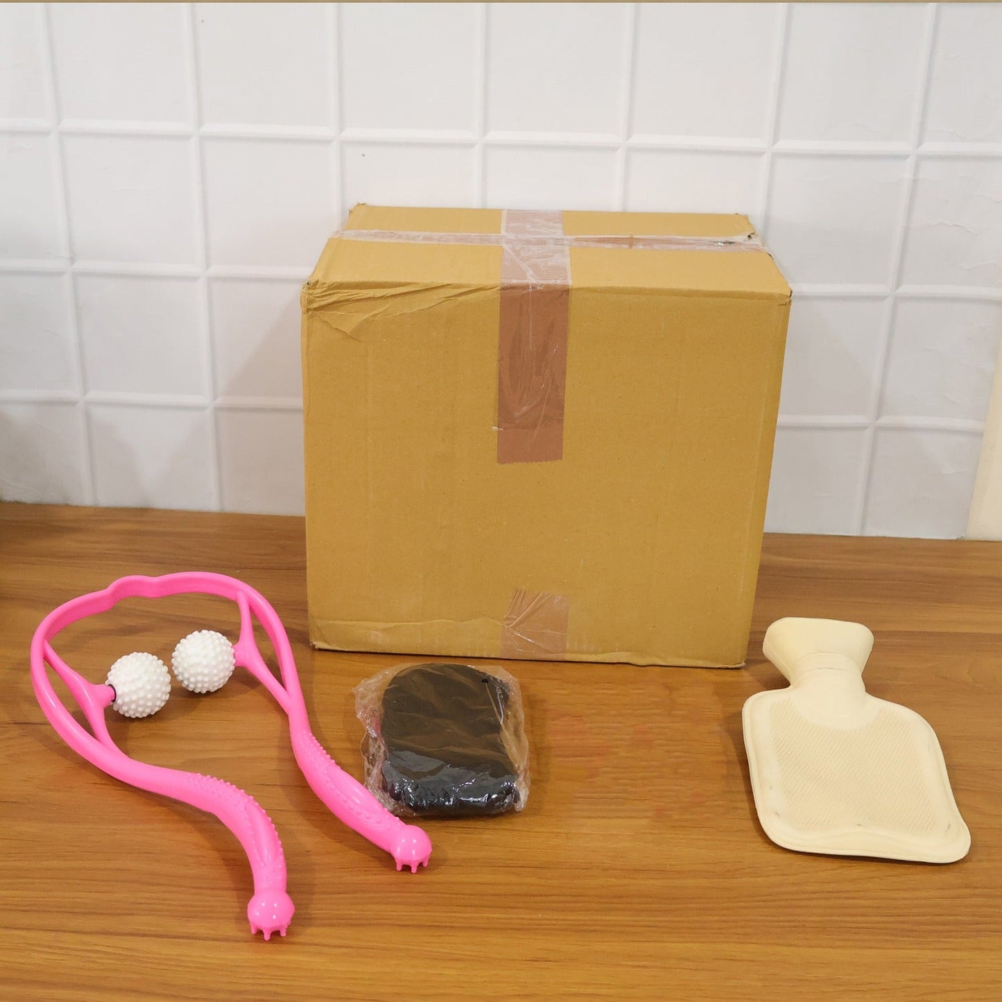 Self care and relaxation combo set components displayed for daily personal wellness