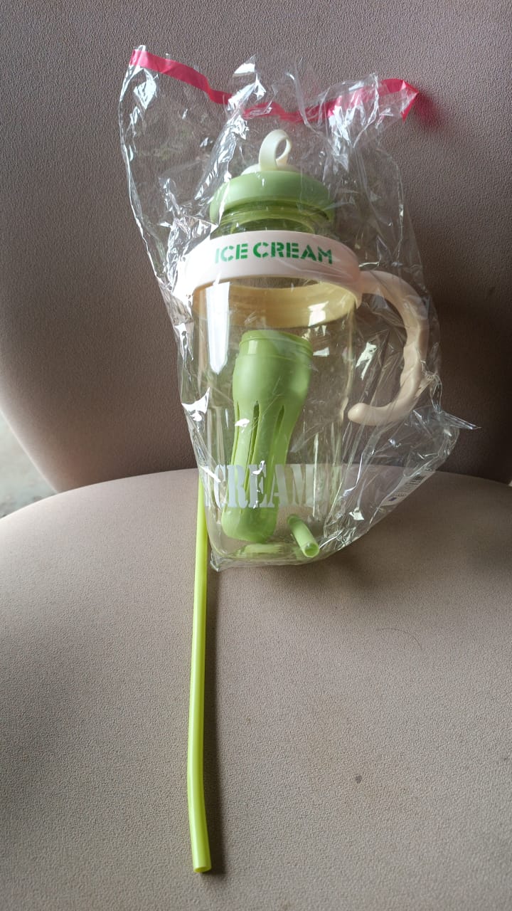 1300ML cute ice cream water bottle with straw and fruit infuser main image