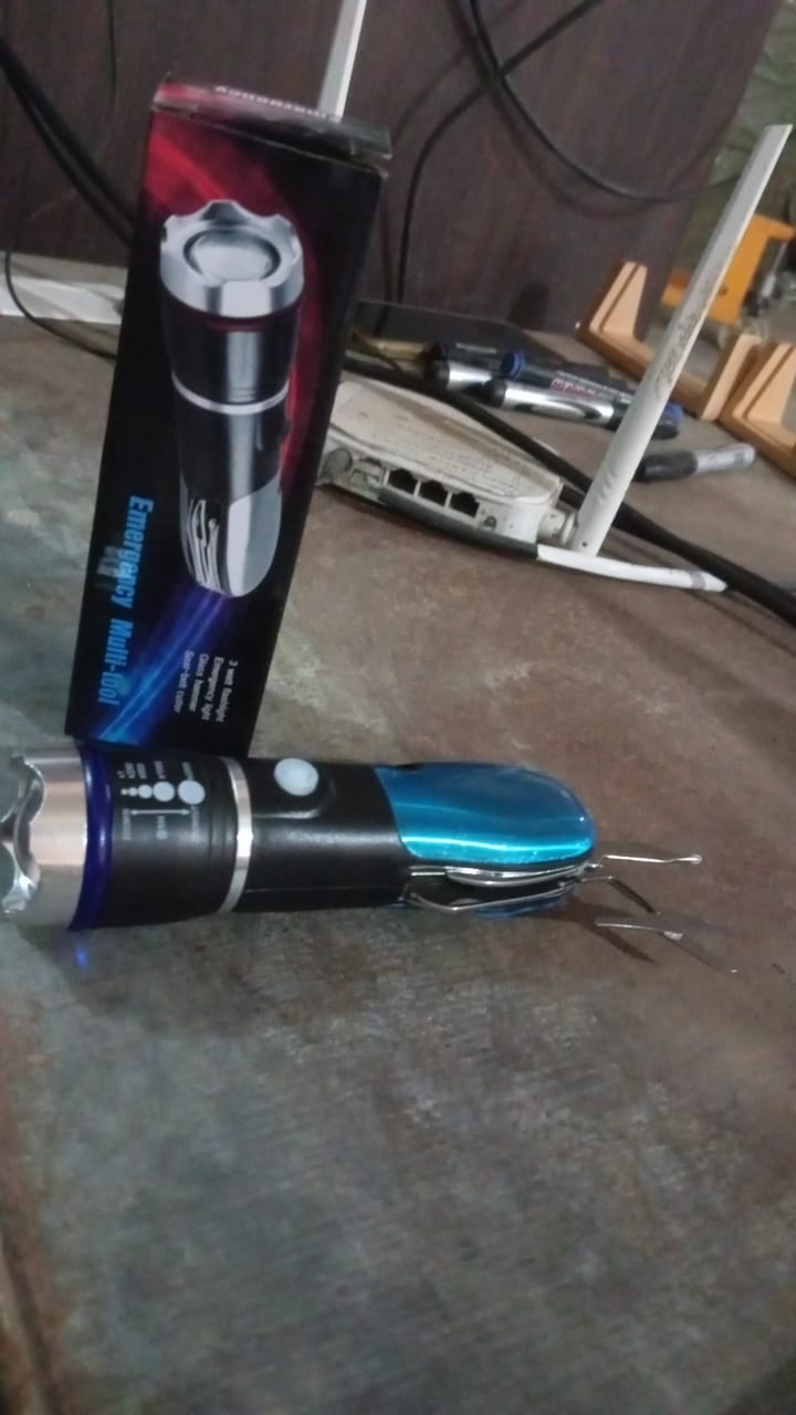 Compact design of the Multi-Tool LED Flashlight, easy to carry.