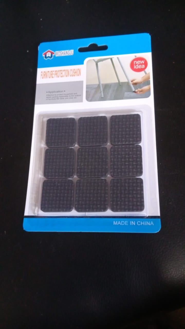 Various shapes of felt furniture floor protectors laid out