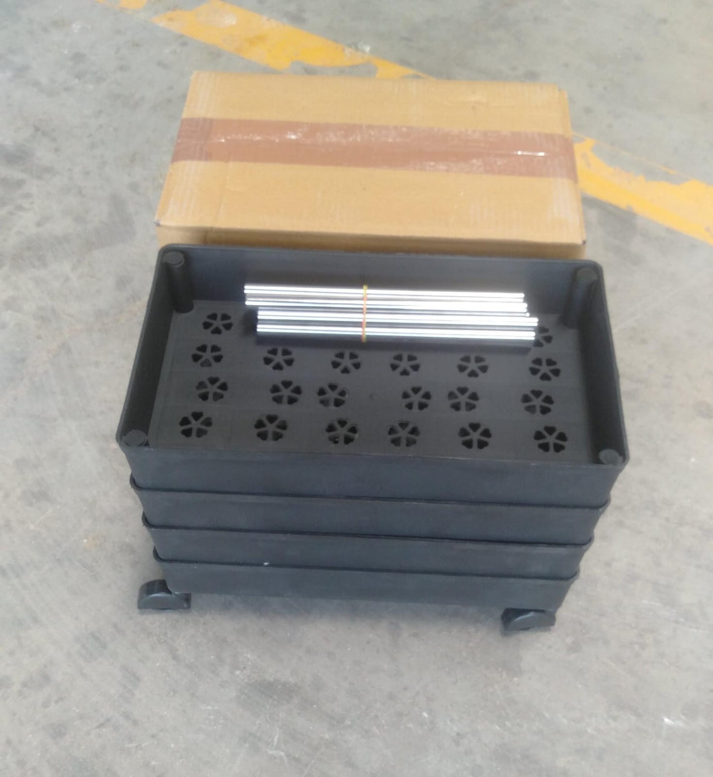 Comparison shot of movable storage rack trolley for home storage solutions