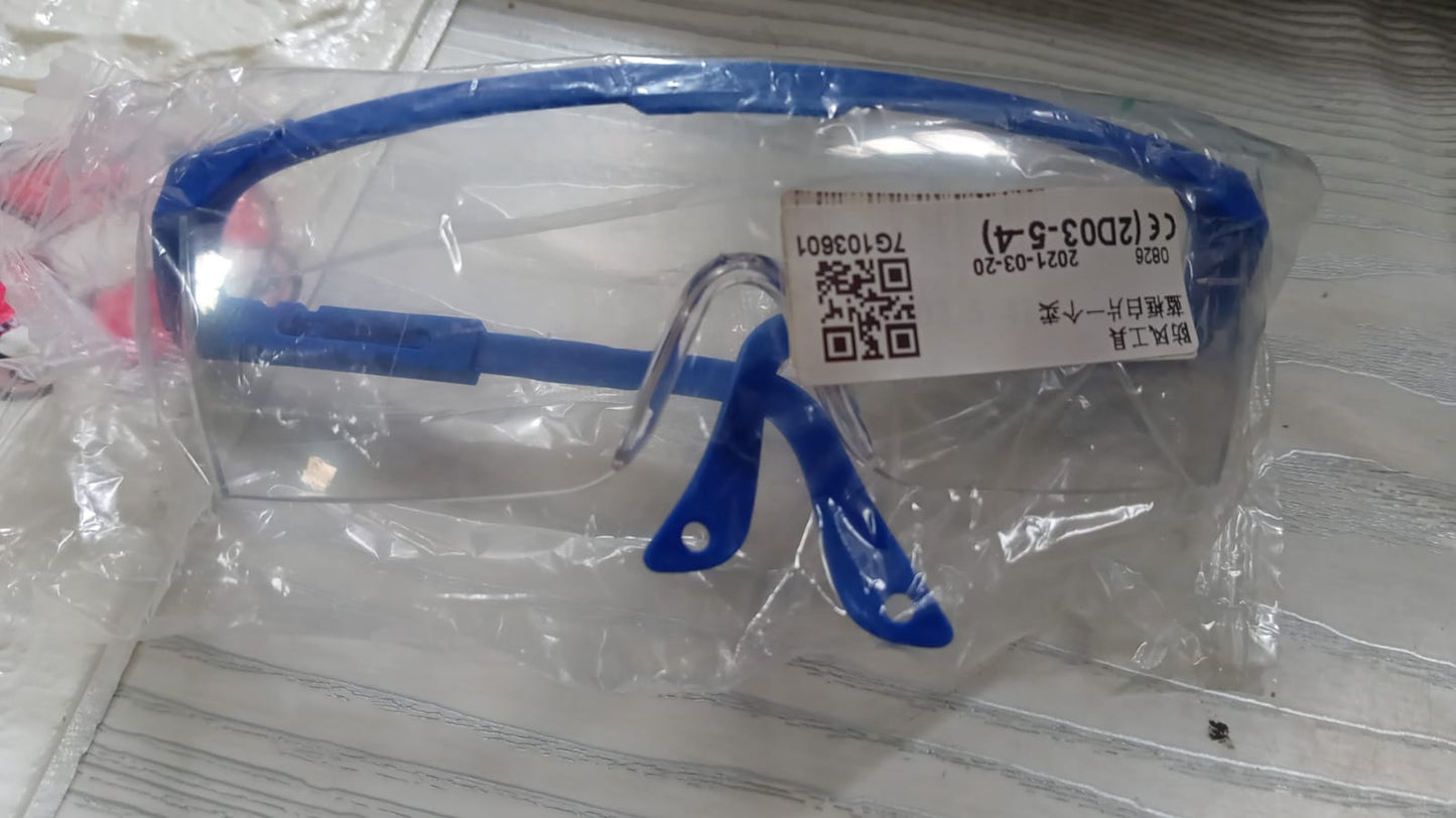 Durable safety goggles ideal for shooting range and laboratory work.