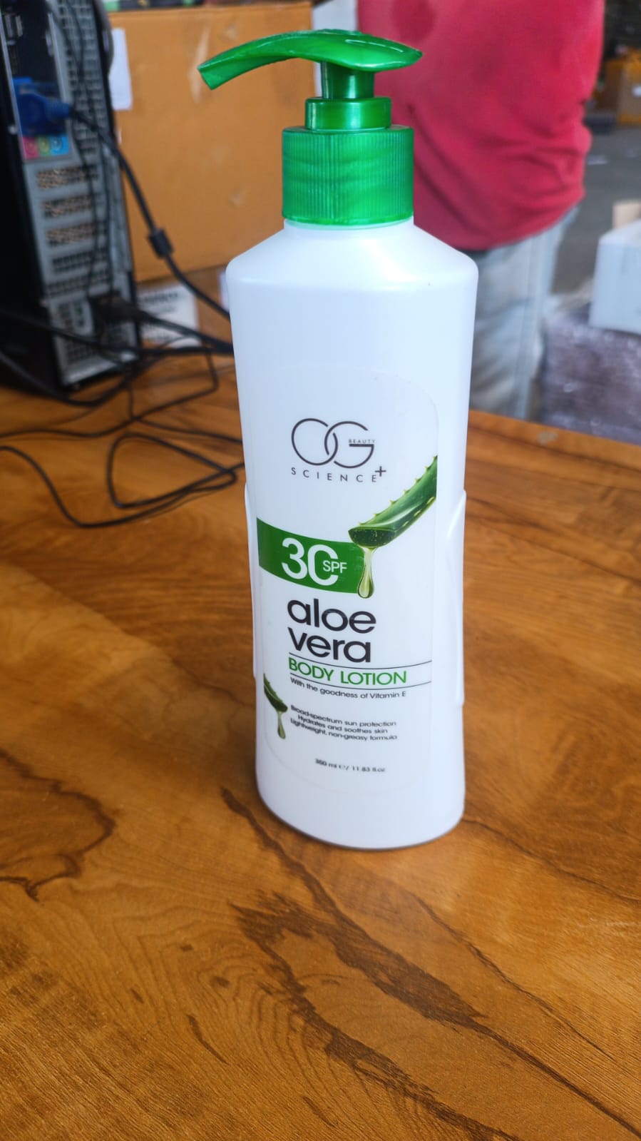 350ML Aloe Vera Body Lotion size and packaging by OG Beauty