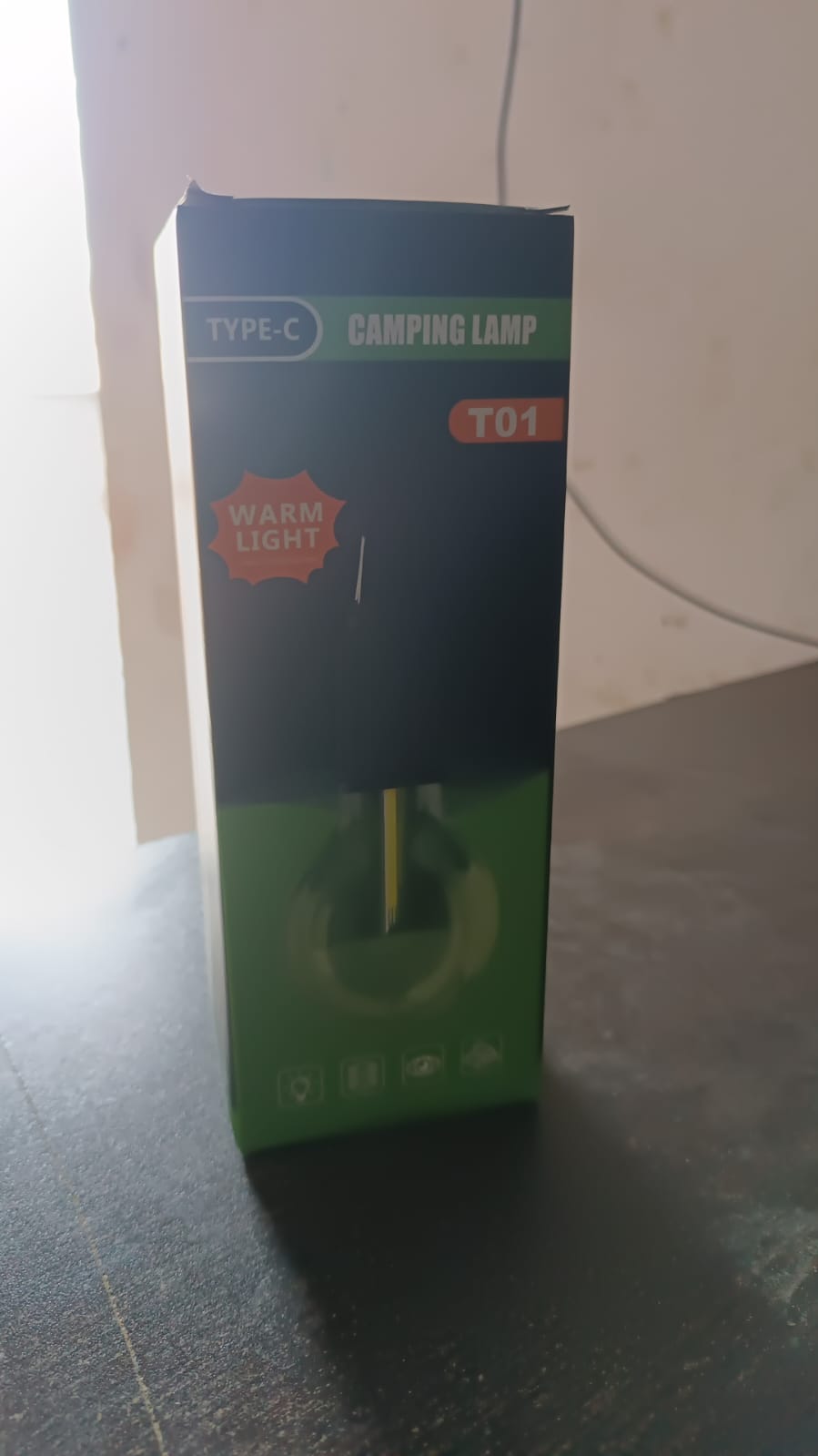 Another angle of the rechargeable camping lantern.