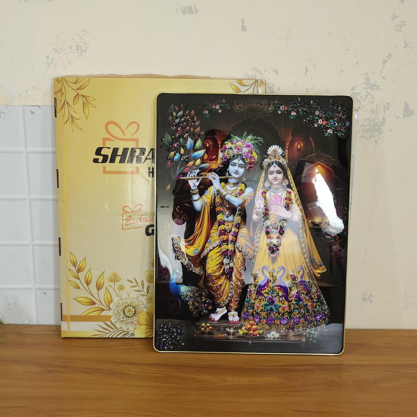 Beautiful Radha Krishna artwork for spiritual home decoration