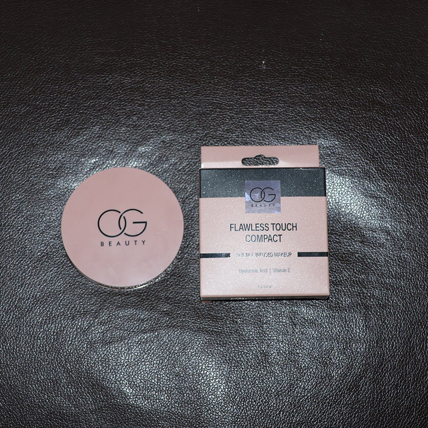 Packaging detail of OG Beauty Compact Powder in Brew shade