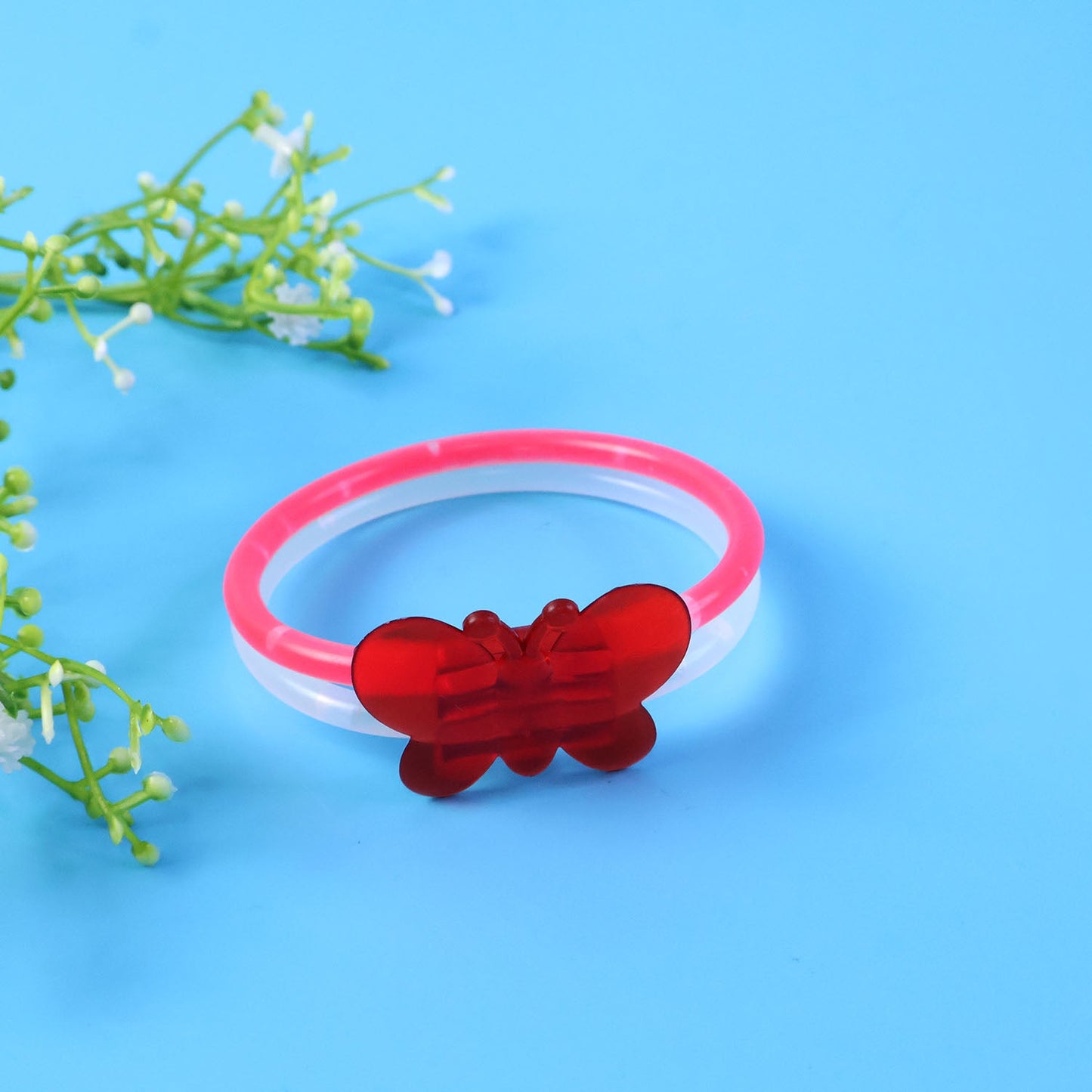 Butterfly light-up glow bracelet shining at night event