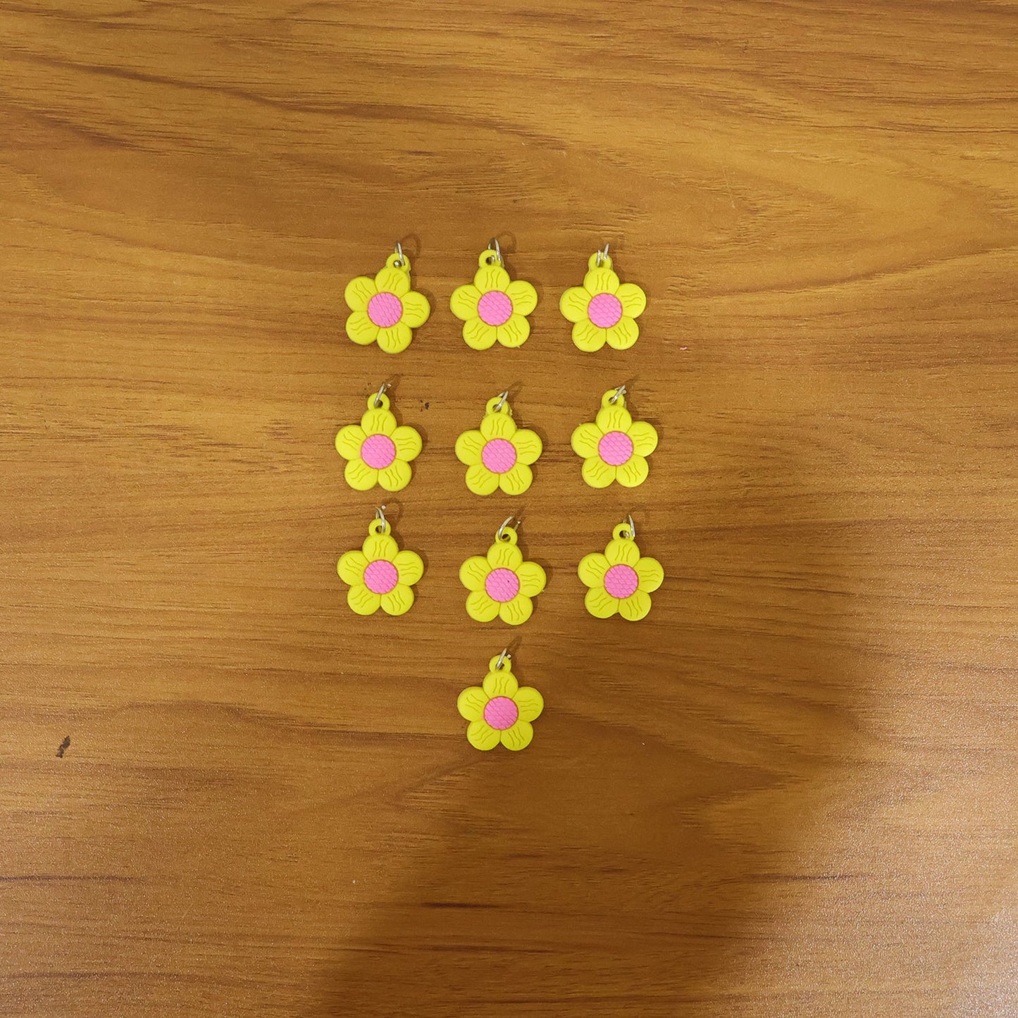 Vivid rubber flower charm for decorative keys and bags