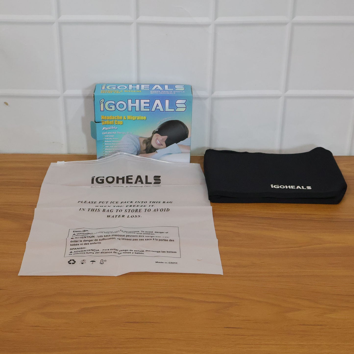 Migraine relief cap with stretchable wearable design