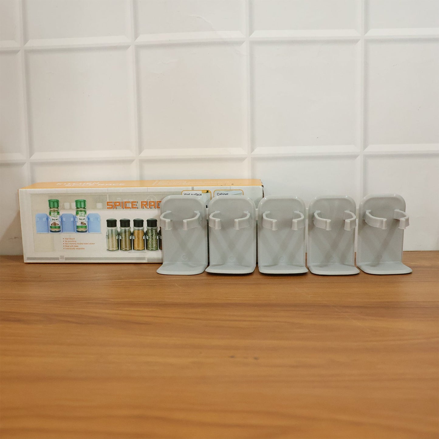 Wall spice holder rack showcasing neat spice organization