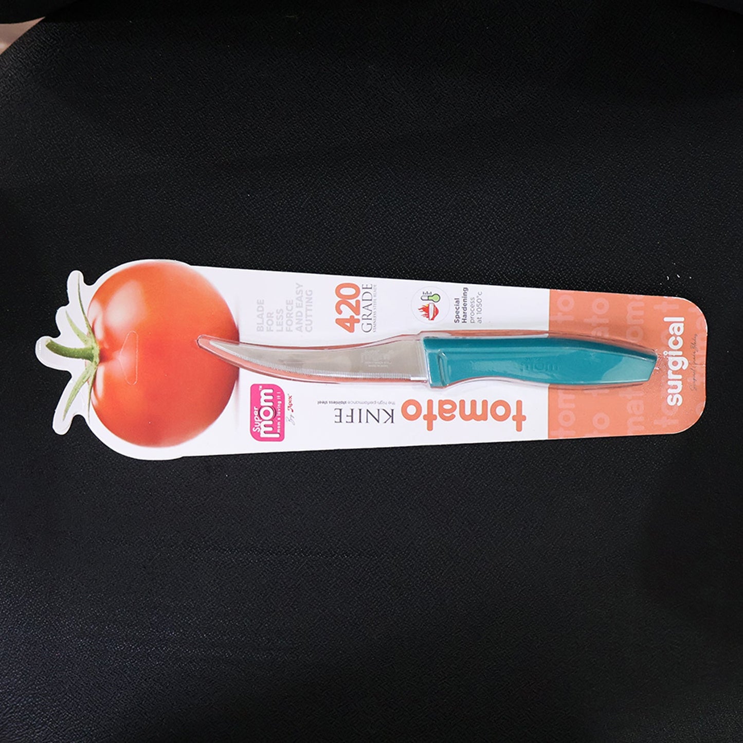 Premium kitchen tomato knife made from stainless steel with serrated edge
