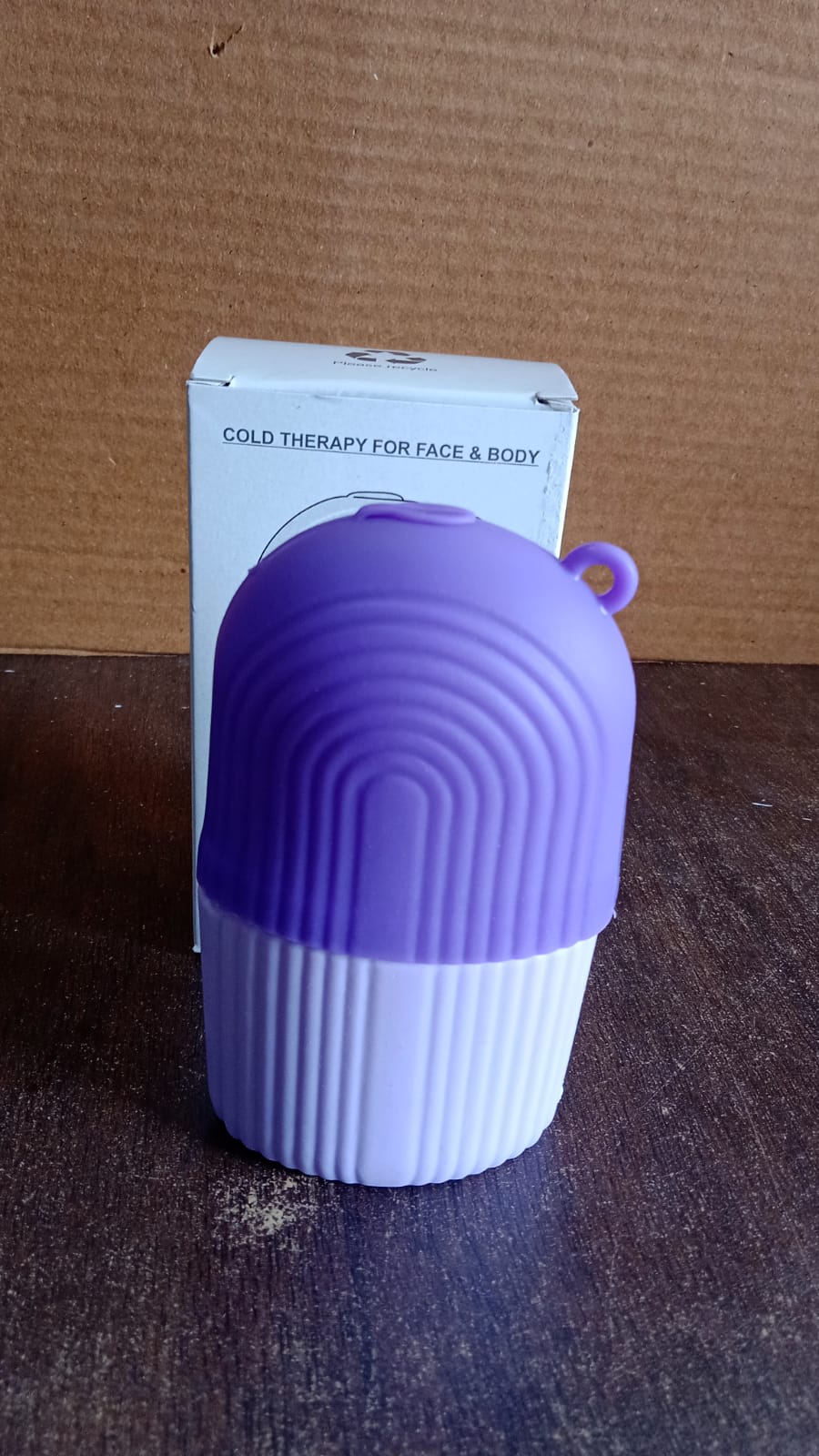 Full view of Purple Beauty Ice Roller designed for facial and eye massage