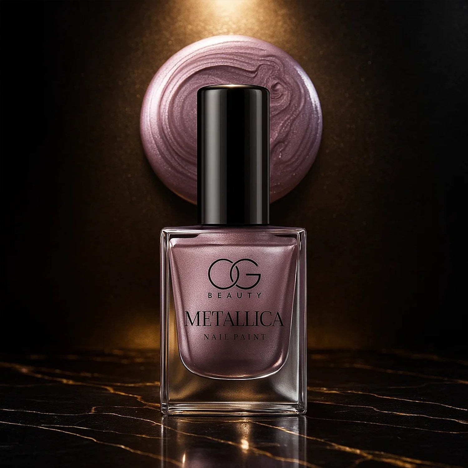 Bottle of Metallic Gold Nail Polish with high-shine finish