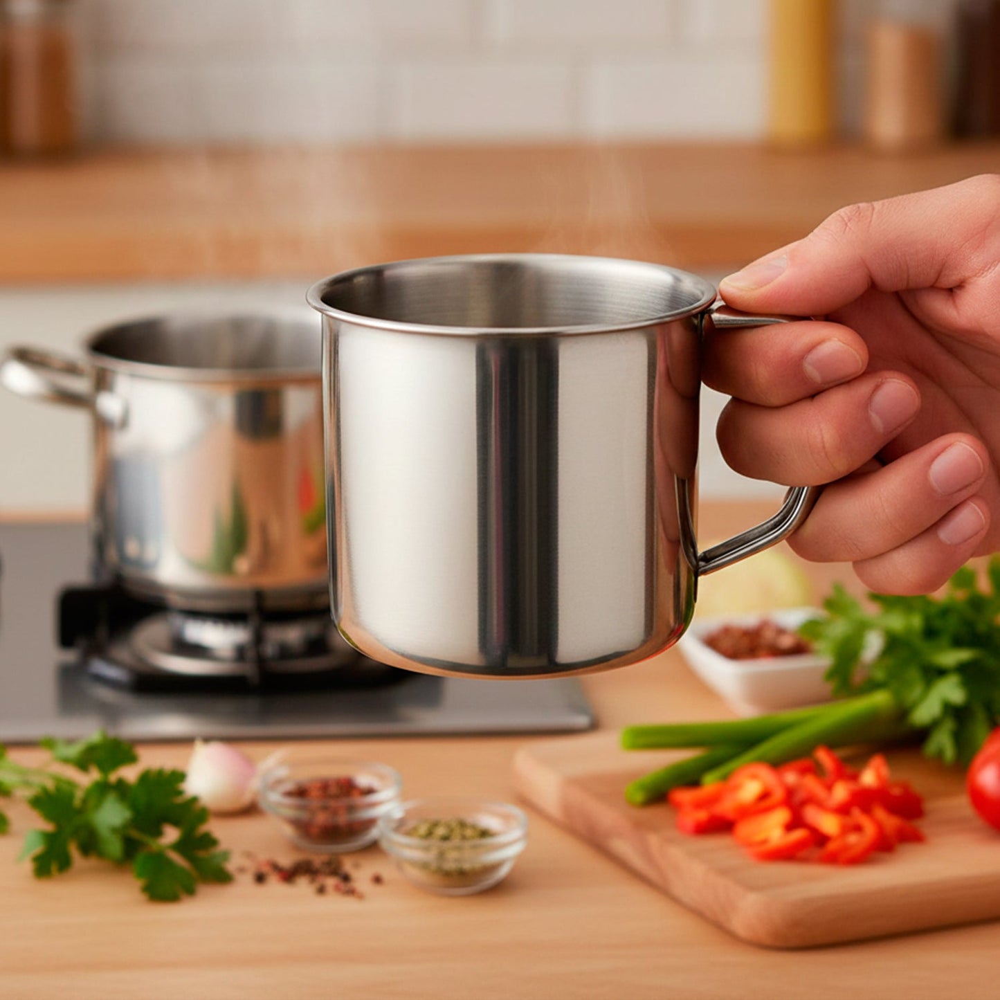 Comfortable stainless steel coffee mug suitable for daily beverage serving