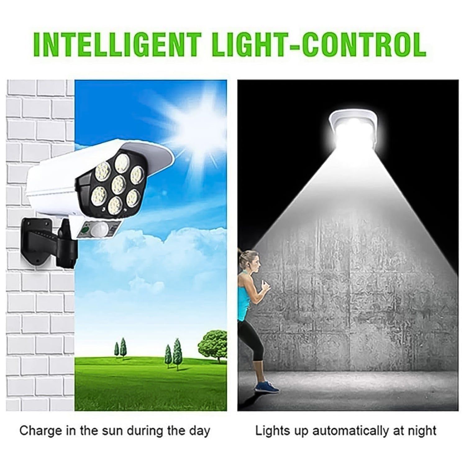 Remote control for easy operation of the solar motion sensor dummy security camera light.