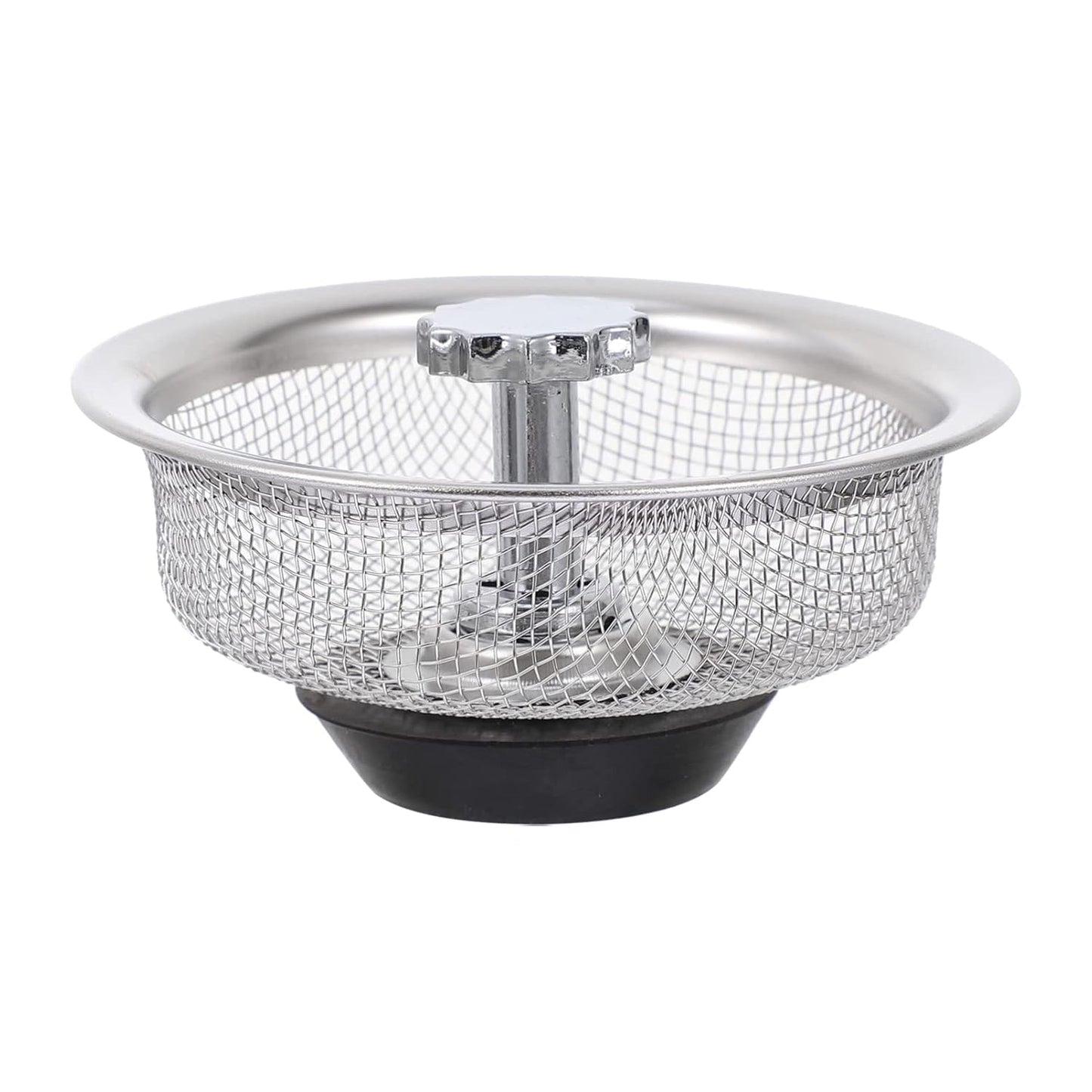 Adjustable rubber stopper mechanism of the stainless steel sink strainer.