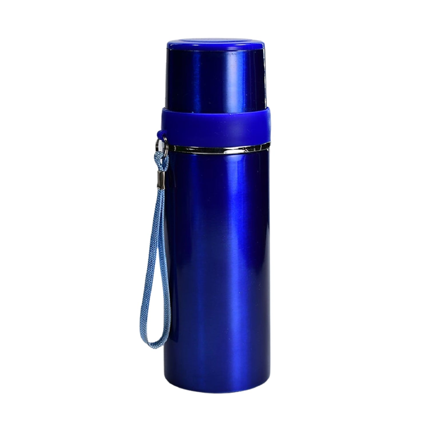 Close-up of the secure, leak-proof cap on the stainless steel water bottle.