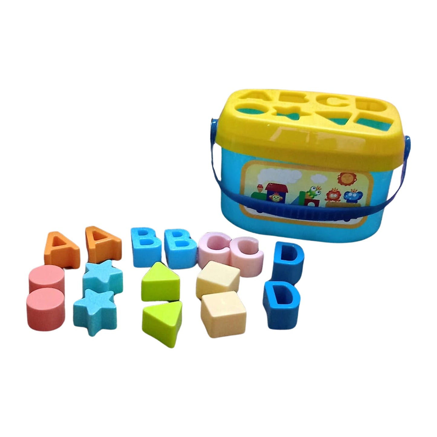 Brightly colored Baby Shape Sorter blocks displayed neatly, ready for play.