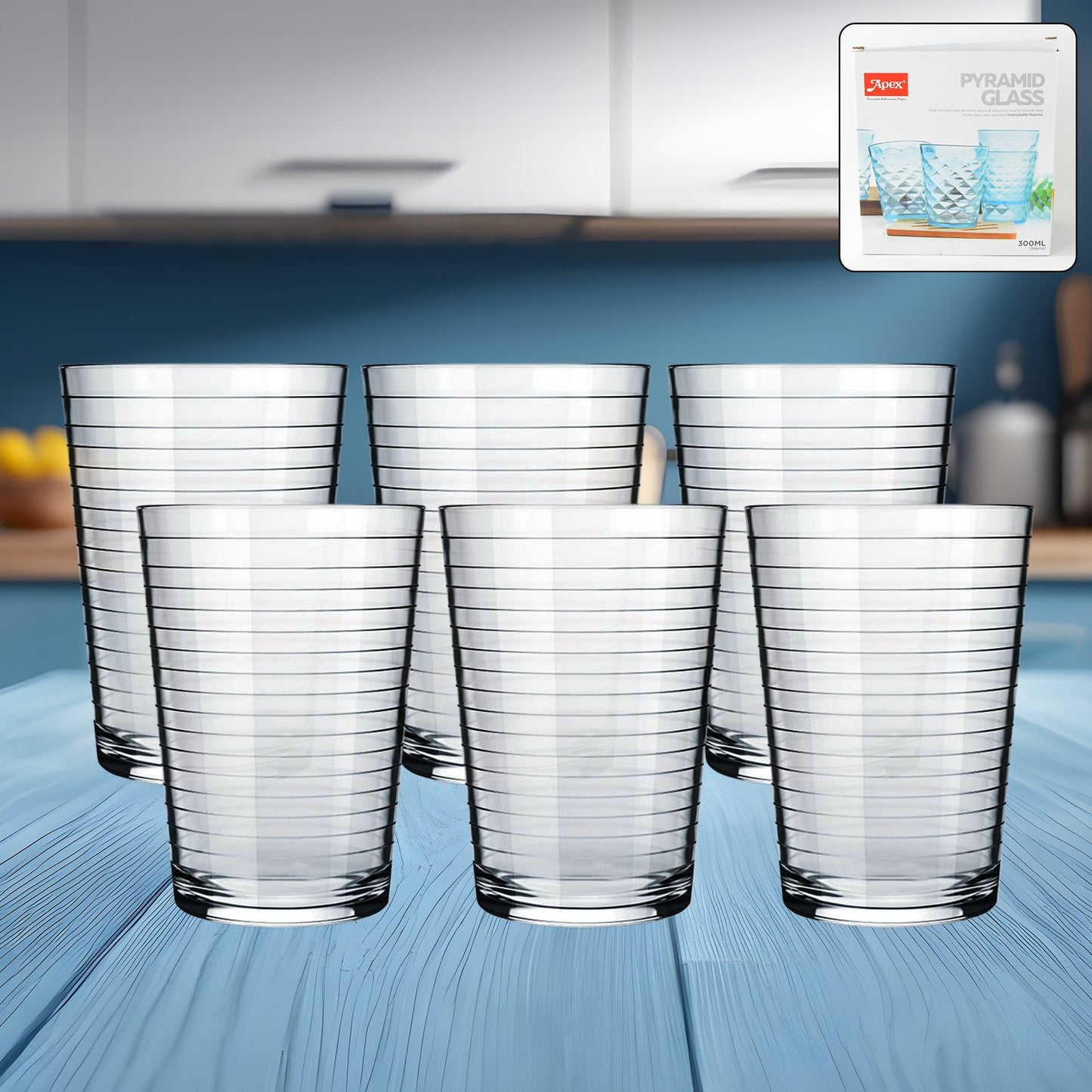 Plastic Ringo Glass with 300ml capacity showcasing crystal-clear clear body and wide base
