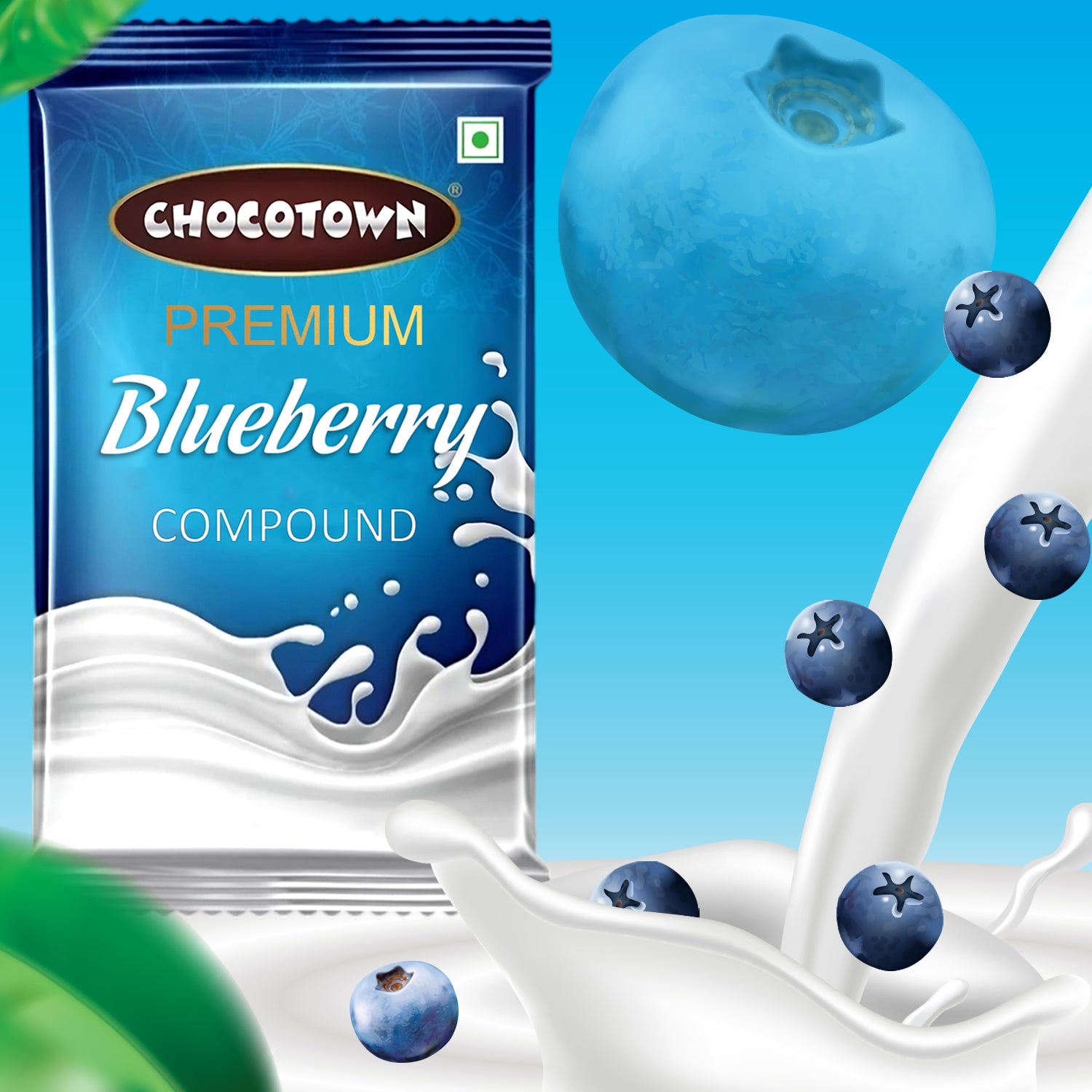 Chocotown Blueberry Compound Chocolate in its packaging, ready for use