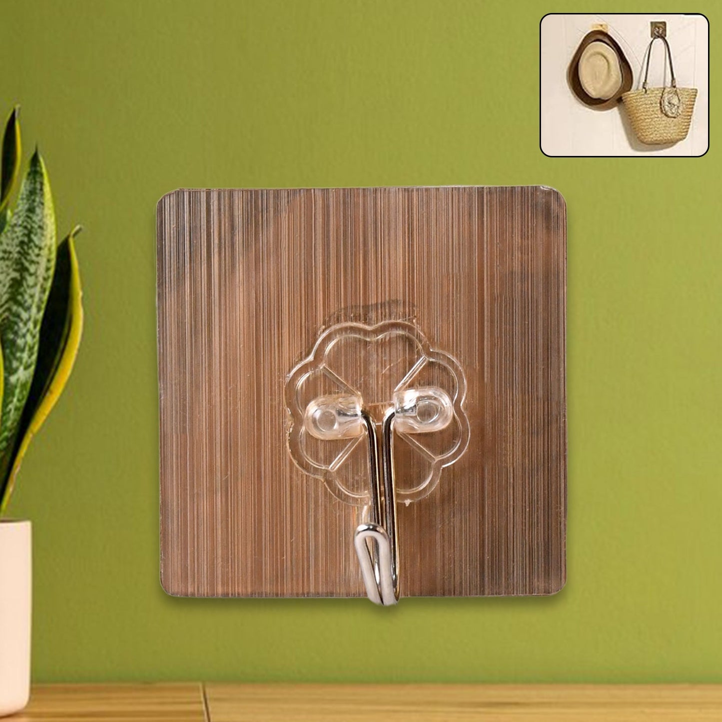 Mighty Grip transparent adhesive hook ideal for kitchen and bathroom