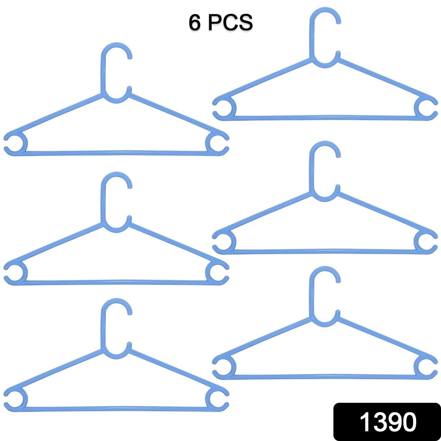 Close-up of a sturdy plastic clothes hanger, showcasing its robust design.