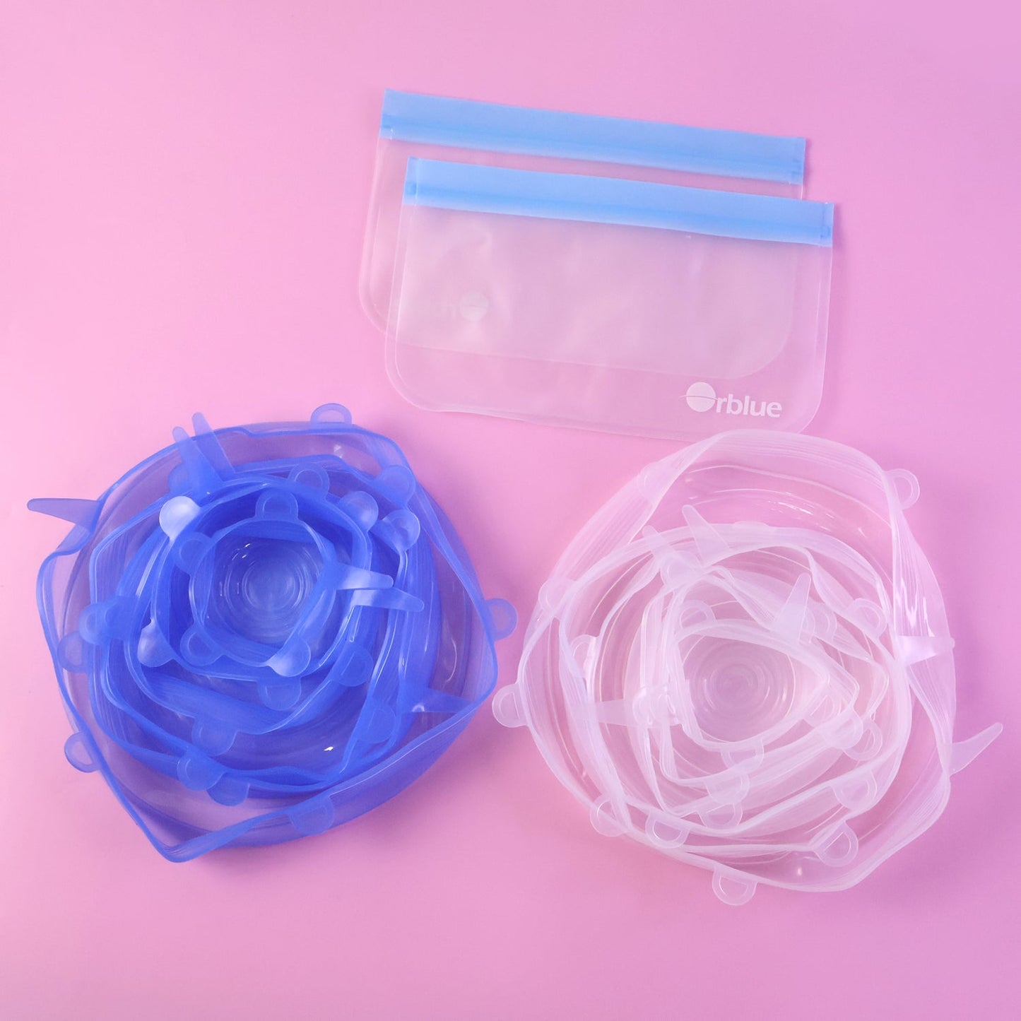 Eco-friendly reusable silicone stretch lids for food storage