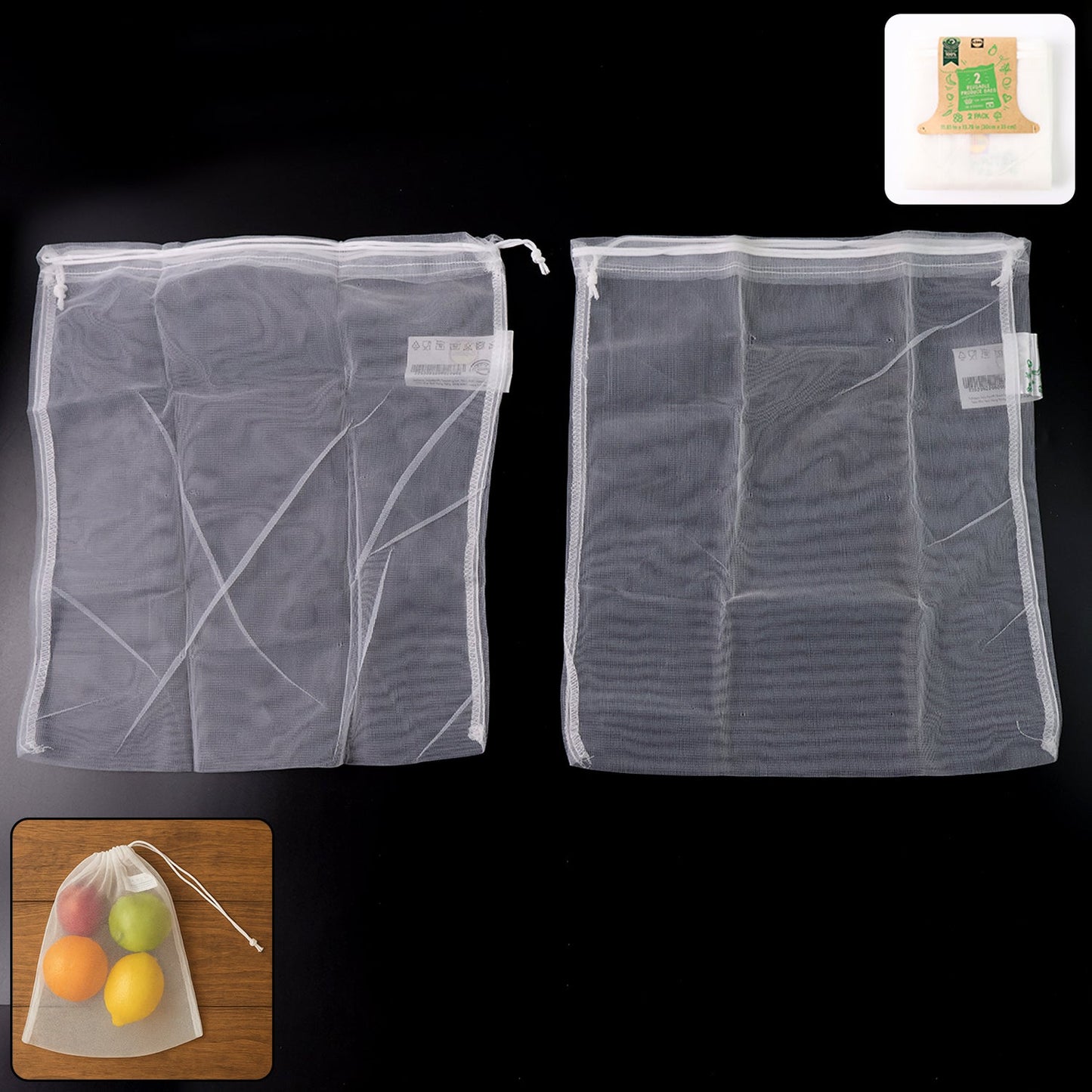 Lightweight breathable mesh bag perfect for storing fresh fruits and vegetables