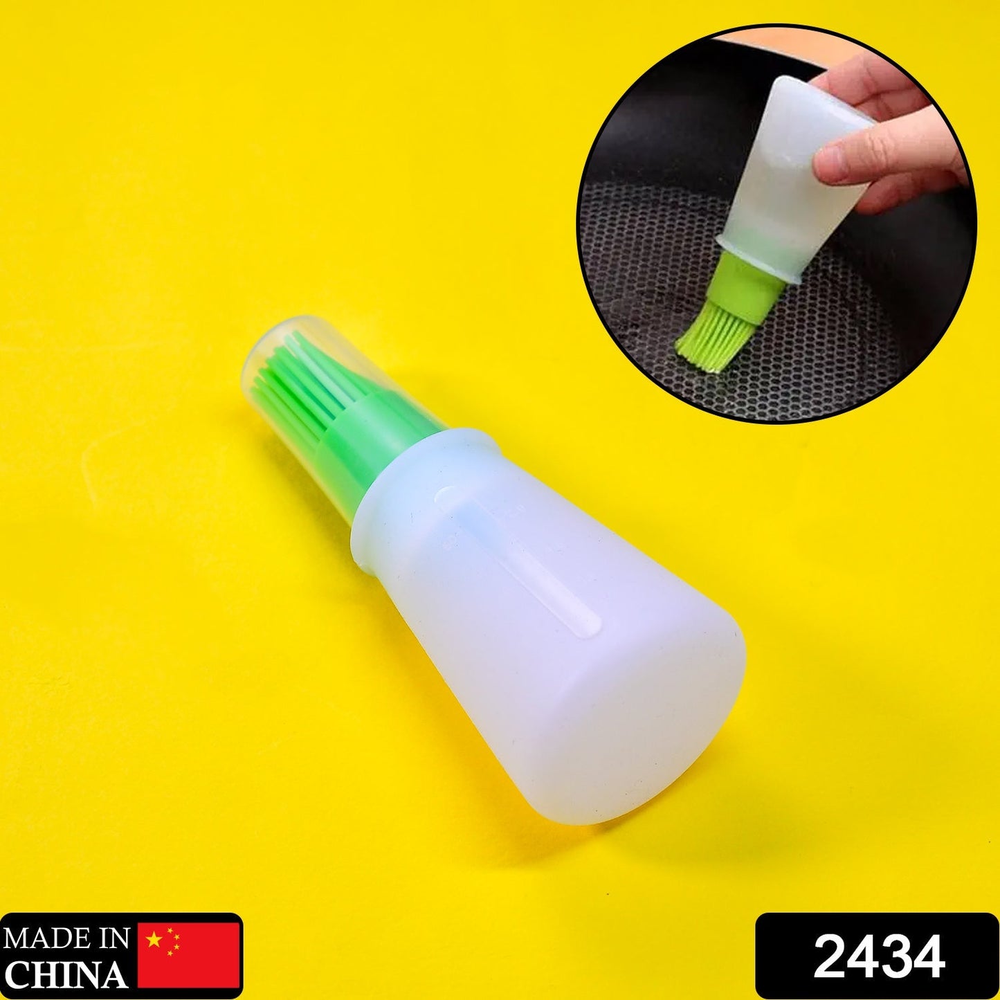 Complete set of silicone oil dispenser bottle and basting brush.