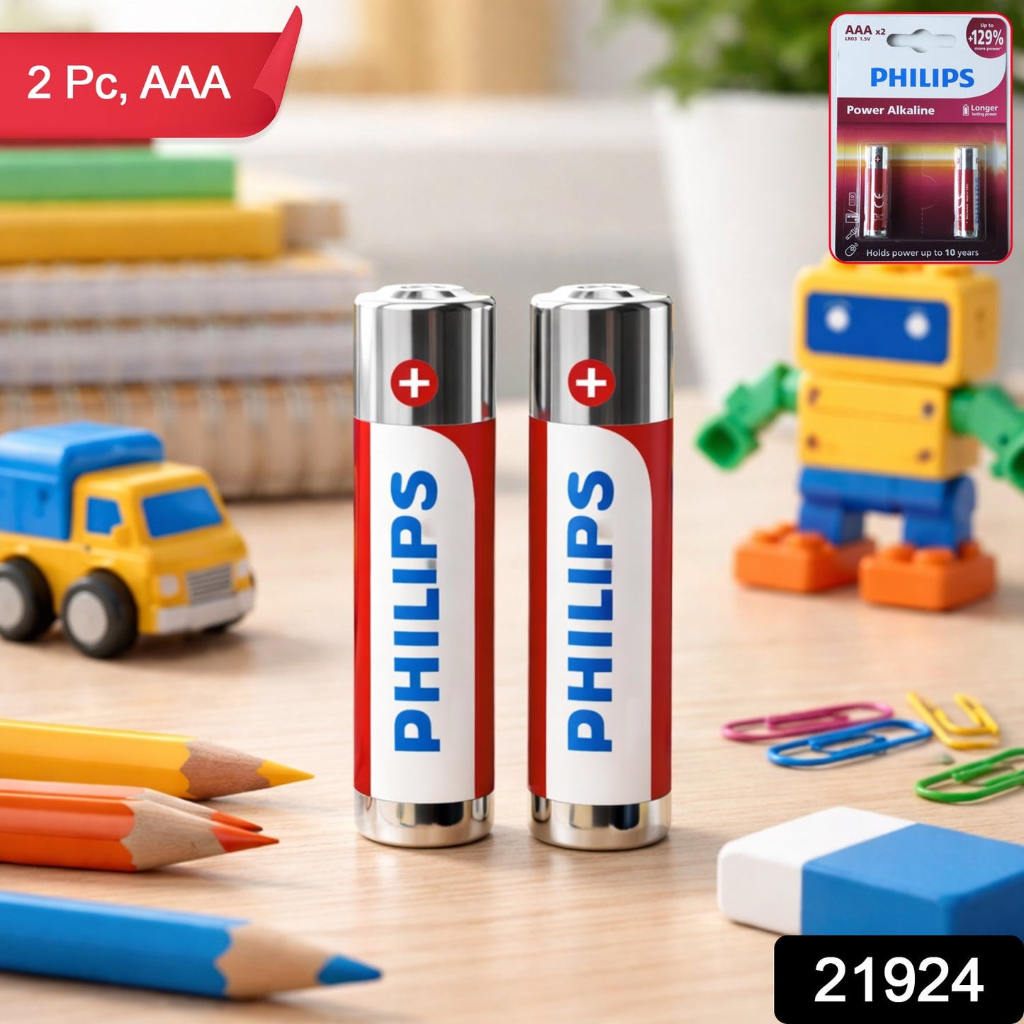 High performance AAA batteries pack of 2 for household devices