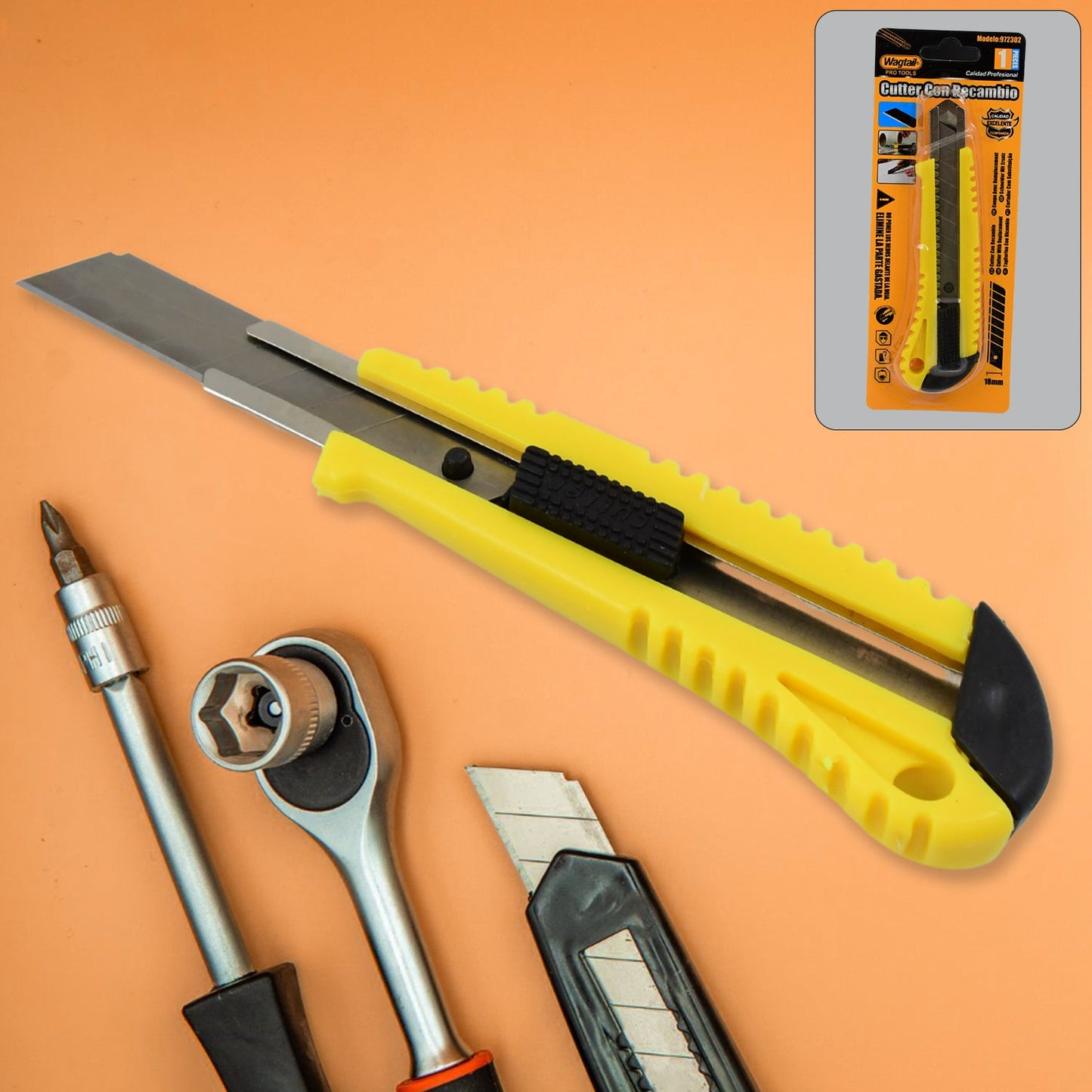 Heavy Duty Cutter Knife in action, precisely cutting through material.
