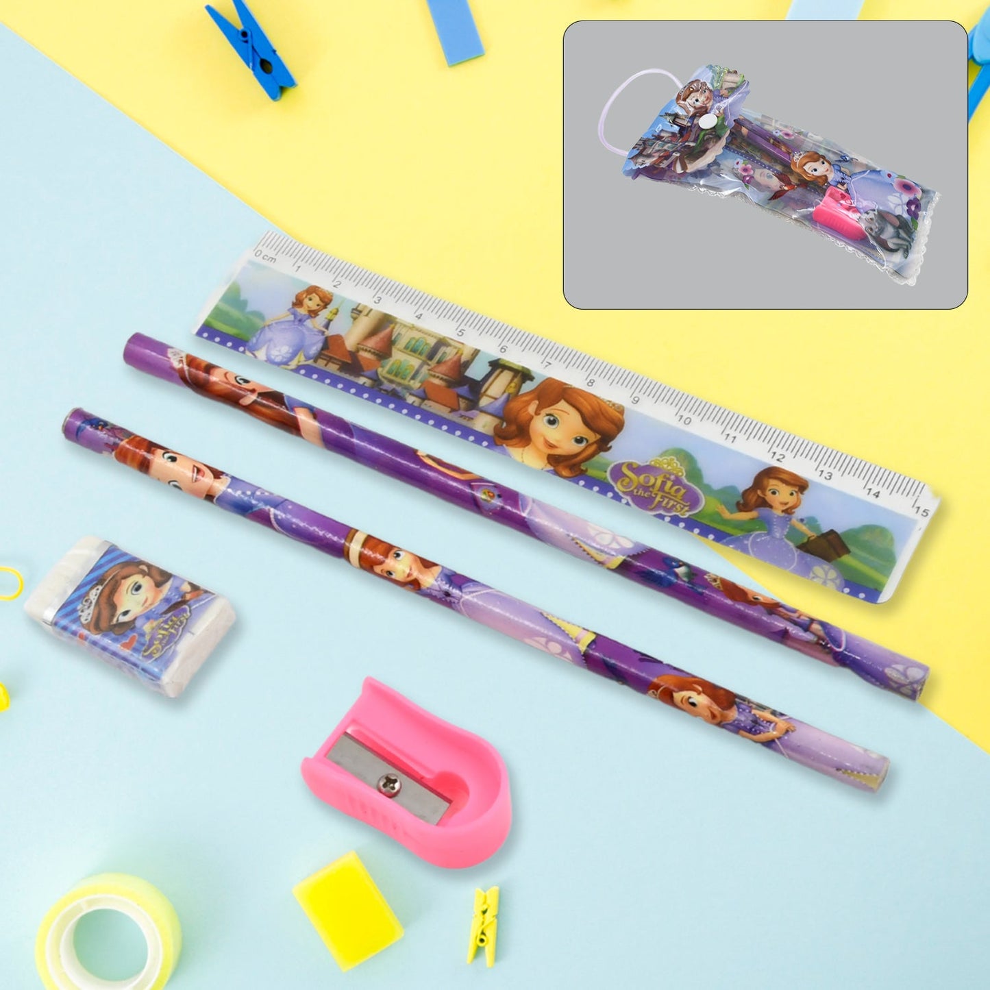 Vibrant 5-in-1 Kids Stationery Gift Set by Writezo, ideal for school.