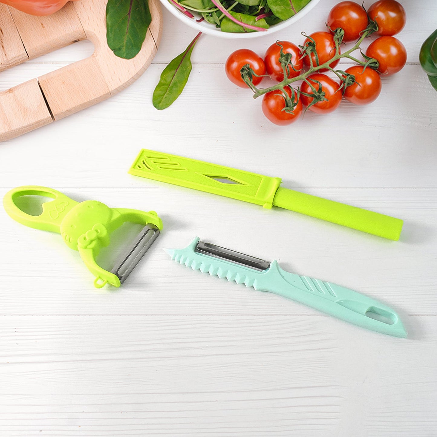 Stainless steel kitchen vegetable peeler with soft grip handle and sharp blades