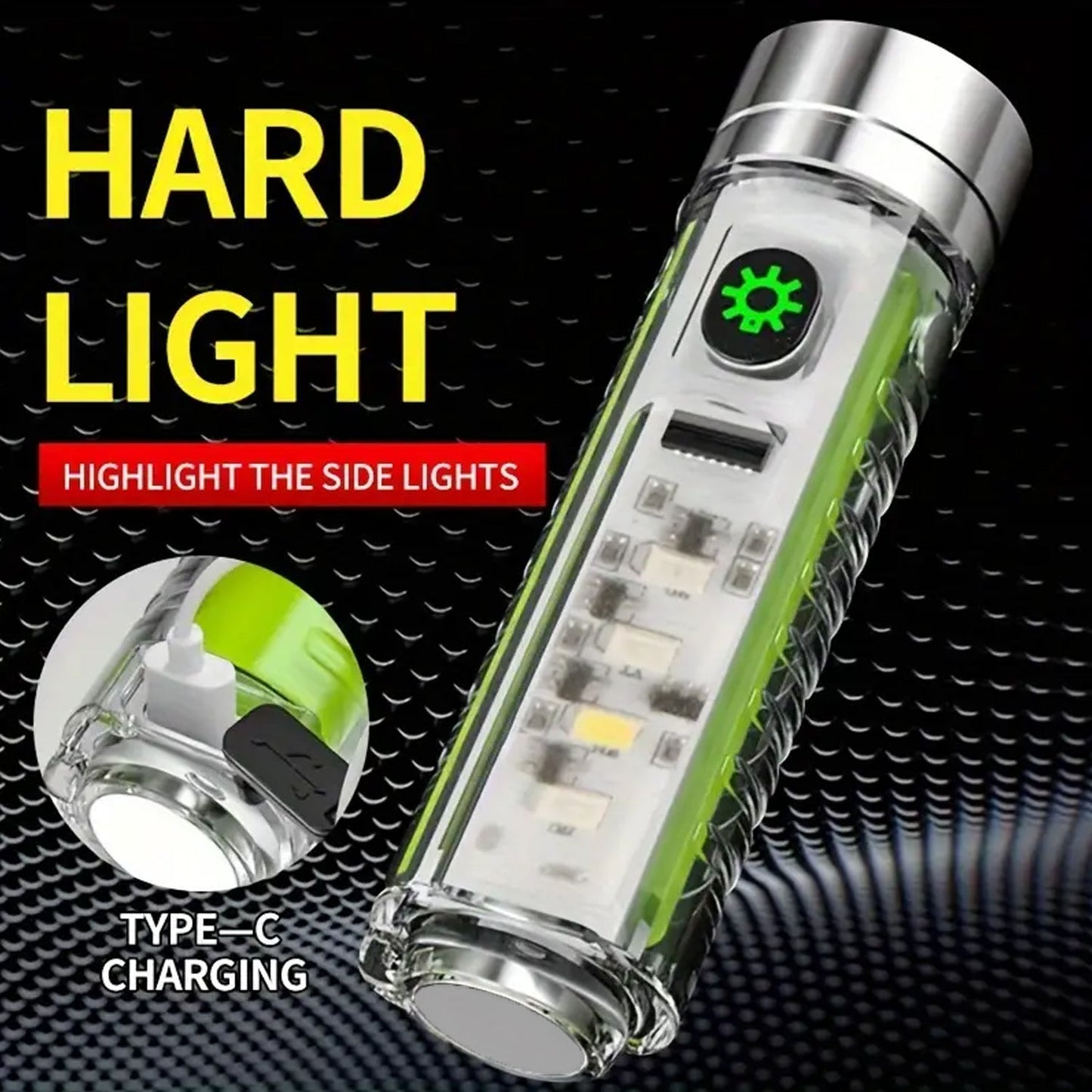 Poravar rechargeable flashlight with telescopic zoom feature.