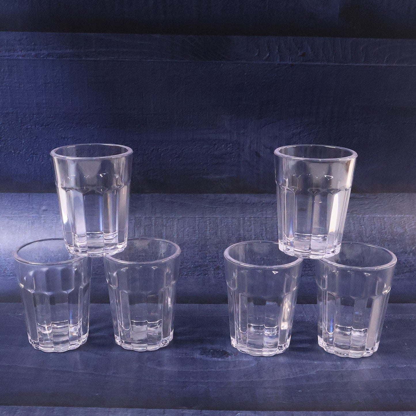 Reusable plastic tea cups styled like Indian street chai glasses