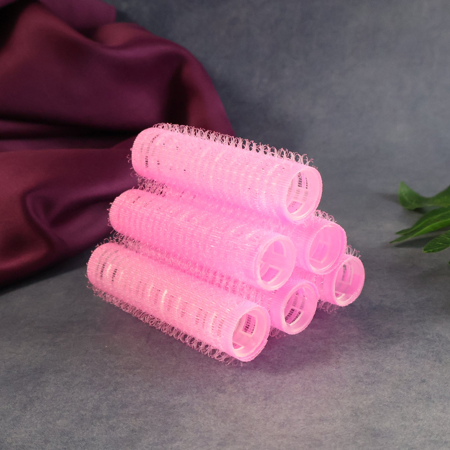 6-piece set of self-grip hair rollers for heat-free curls