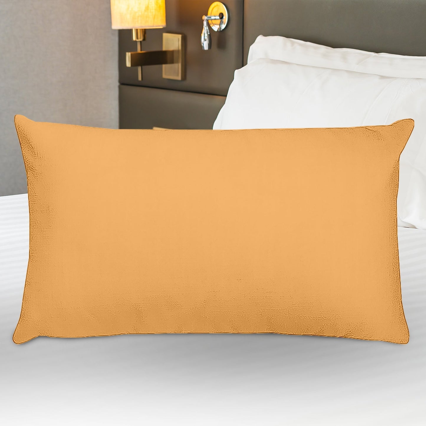 A single soft decorative pillow cover in a neutral shade, perfect for any sofa.