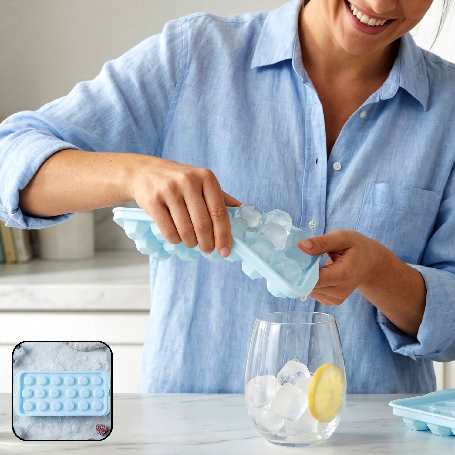 Durable plastic ice cube tray suitable for home ice making